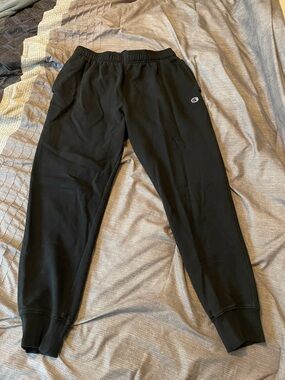 Champion Black Jogger Sweatpants with Small Logo